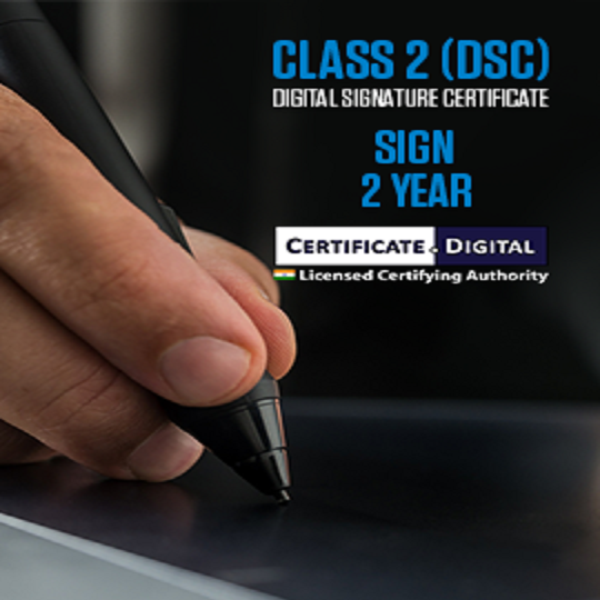 Class - 2 Sign & Encrypt valid for 2 Year DSC with Services